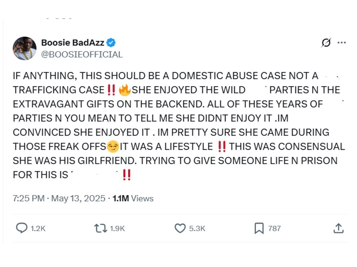 Boosie BadAzz's take on Sean Combs' case (Image via X/ @BOOSIEOFFICIAL)